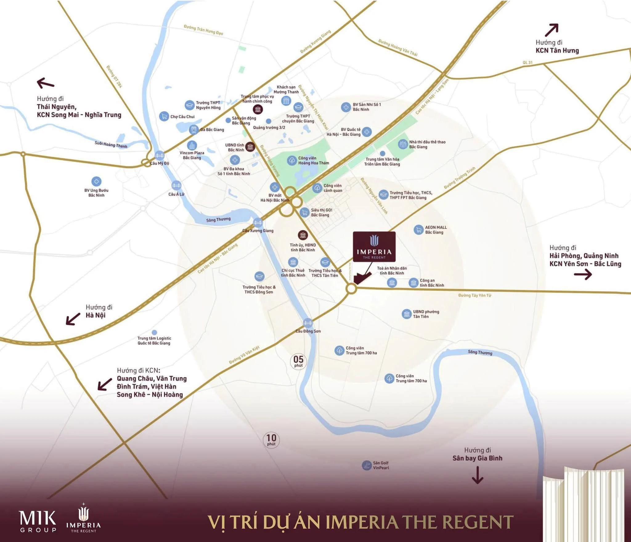 Bản đồ vị trí Imperia The Regent tại Ngã 6 Đồng Sơn