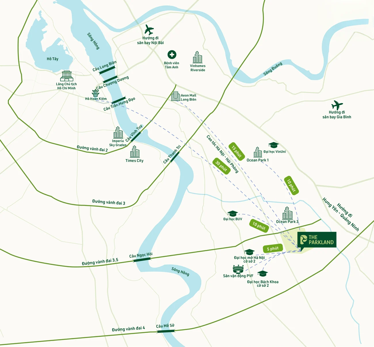 Bản đồ vị trí và kết nối The Parkland