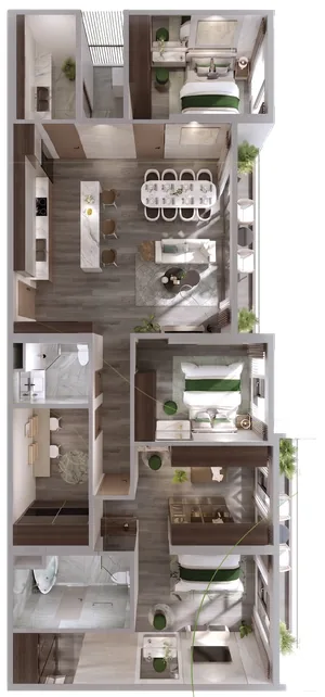 Mặt bằng căn Duplex & Penthouse