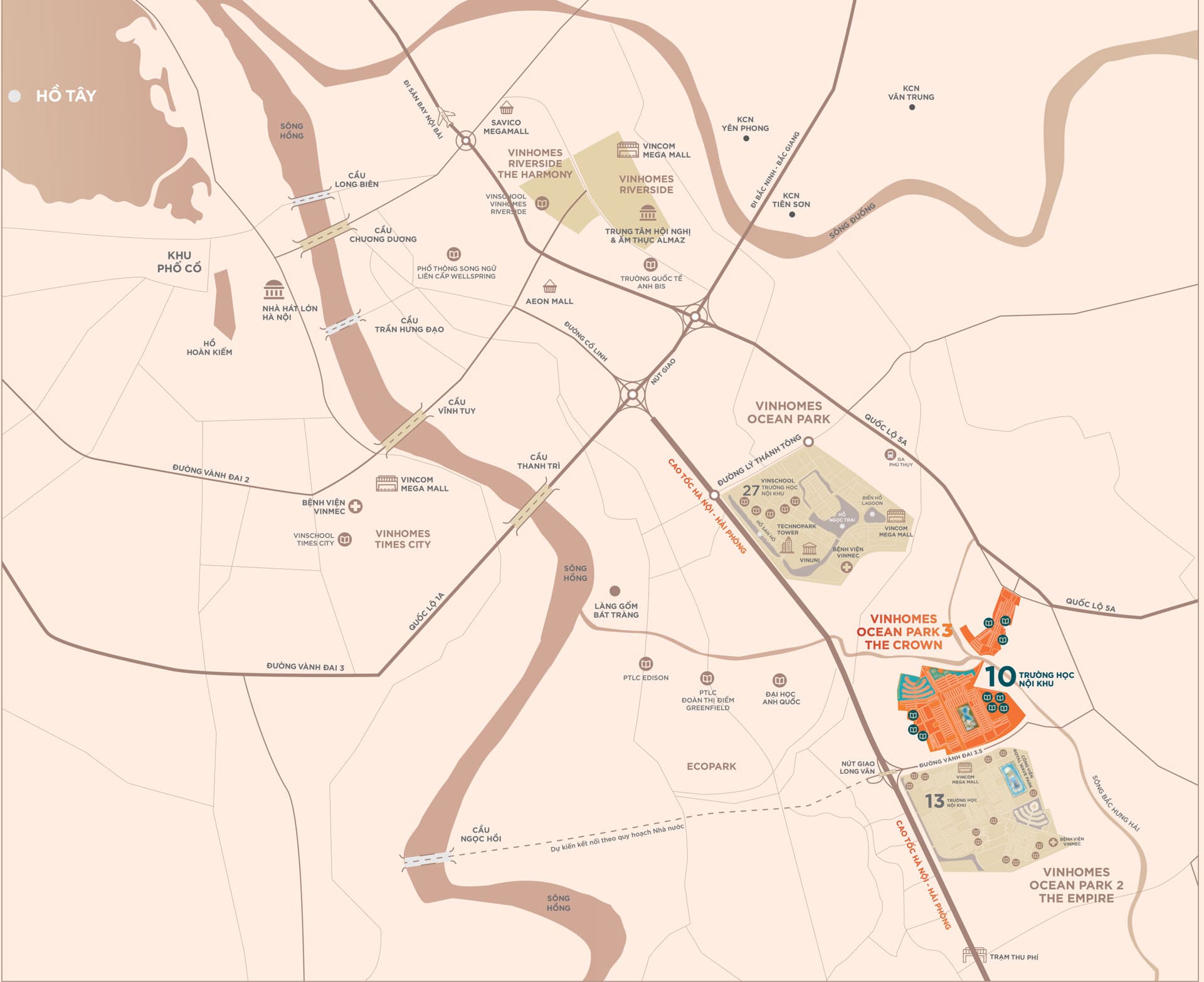 Vinhomes Ocean Park 3 The Crown_location