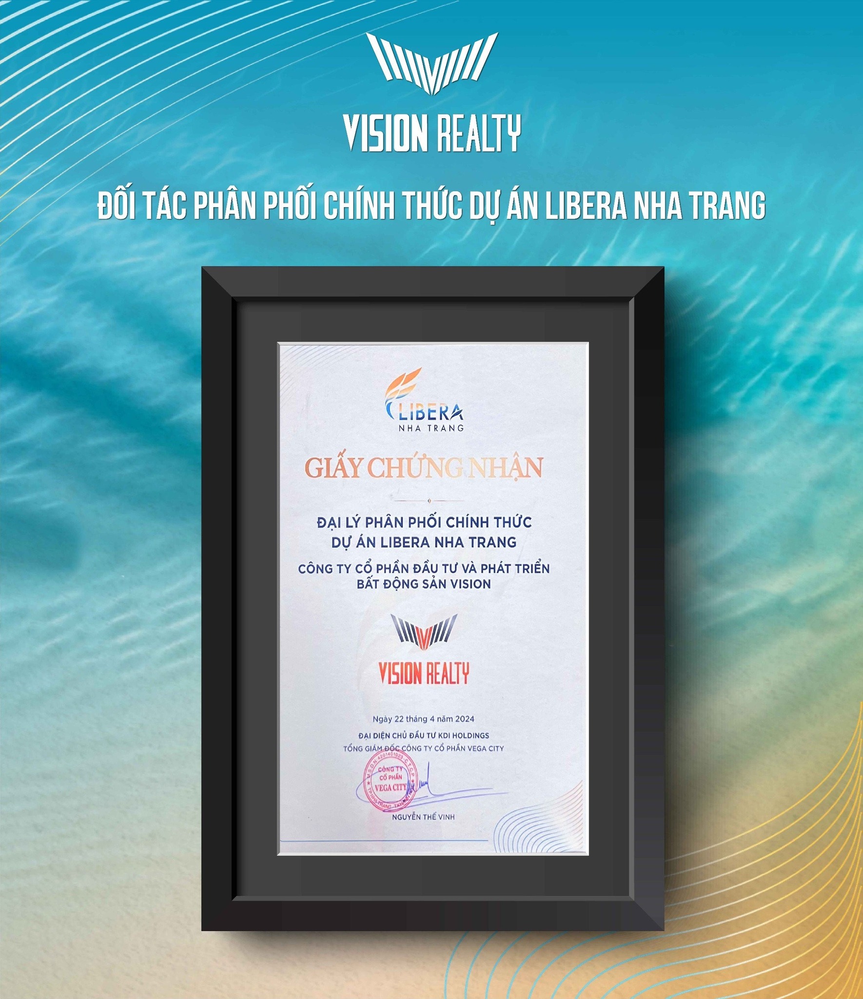 Giay Chung Nhan Ki Ket Dai Ly Phan Phoi LIBERA NHA TRANG